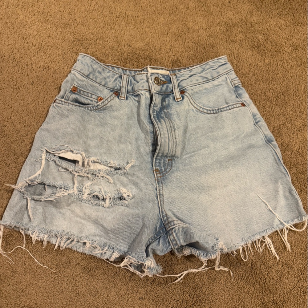 TopShop Distressed Denim Shorts